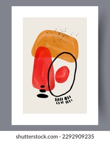 Abstract boho minimalistic awareness wall art print. Contemporary decorative background with awareness. Wall artwork for interior design. Printable minimal abstract boho poster.