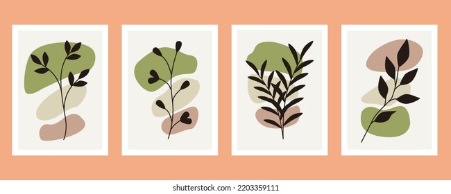 Abstract boho poster template collection