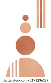Abstract Boho Printable Wall Art, Earth Tone Wall Art, Terracotta Art Print, Modern Minimalistic