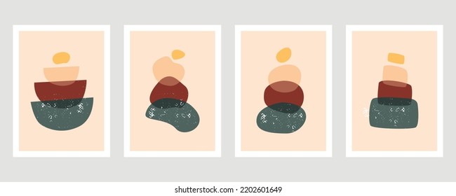 	
Abstract boho shape background set