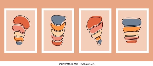 	
Abstract boho shape background set