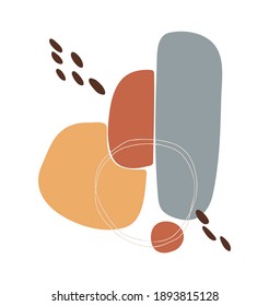 Abstract boho shape vector, colored abstract forme, boho elements, graphic poster 