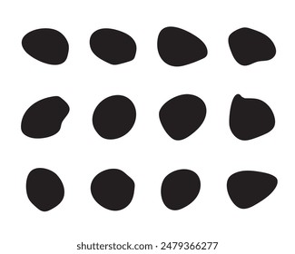 Abstract boho shapes, trendy modern organic  stains silhouettes,nature simple aesthetic elements.Modern contemporary collage, various cute cut out blobs.Isolated. Vector illustration.