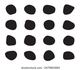 Abstract boho shapes, trendy modern organic  stains silhouettes,nature simple aesthetic elements.Modern contemporary collage, various cute cut out blobs.Isolated. Vector illustration.