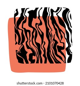 Abstract boho trendy design, doodle paint brush strokes liquid pattern, natural shape.