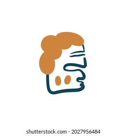 Abstract boho vector shapes. Doodle icon for fashion design, summer season or natural concept. Modern hand drawn illustration.