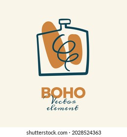 Abstract boho vector shapes. Doodle icon for fashion design, summer season or natural concept. Modern hand drawn illustration.