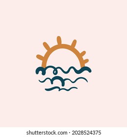 Resumen de formas vectoriales boho. Icono de Doodle para diseño de moda, temporada de verano o concepto natural. Ilustración moderna dibujada a mano.