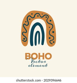 Abstract boho vector shapes. Doodle icon for fashion design, summer season or natural concept. Modern hand drawn illustration.