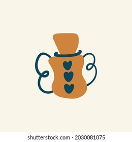 Abstract boho vector shapes. Doodle icon for fashion design, summer season or natural concept. Modern hand drawn illustration.