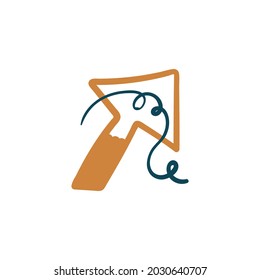 Abstract boho vector shapes. Doodle icon for fashion design, summer season or natural concept. Modern hand drawn illustration.