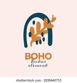 Abstract boho vector shapes. Doodle icon for fashion design, summer season or natural concept. Modern hand drawn illustration.