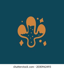 Abstract boho vector shapes. Doodle icon for fashion design, summer season or natural concept. Modern hand drawn illustration.