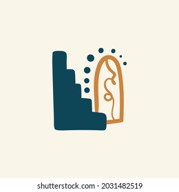 Abstract boho vector shapes. Doodle icon for fashion design, summer season or natural concept. Modern hand drawn illustration.