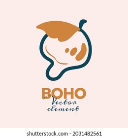 Abstract boho vector shapes. Doodle icon for fashion design, summer season or natural concept. Modern hand drawn illustration.