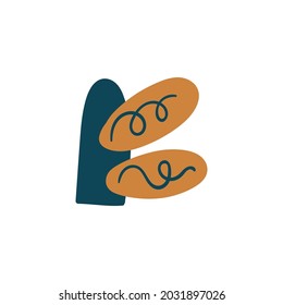 Abstract boho vector shapes. Doodle icon for fashion design, summer season or natural concept. Modern hand drawn illustration.