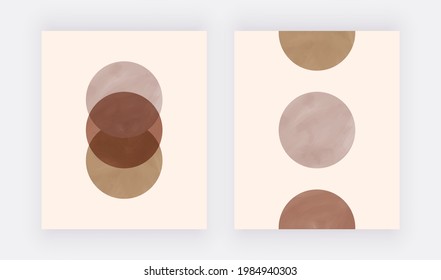 Abstract boho wall art prints with round shapes