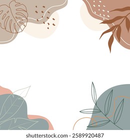 Abstract Boho Wavy Corner Border Pastel Color