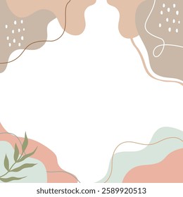Abstract Boho Wavy Corner Border Pastel Color