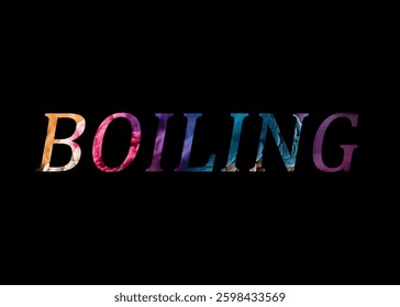 Abstract Boiling Text Effect Design Black Background