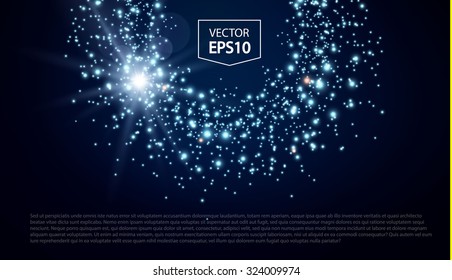 Abstract bokeh backdground with shining particles. Vector illustration