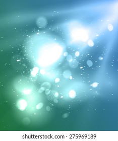 Abstract bokeh background blue cold theme, vector for design
