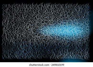 Abstract bokeh background. blue lights on a black background