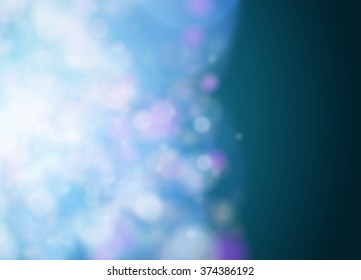Abstract bokeh background. Blue lights. Vector illustration