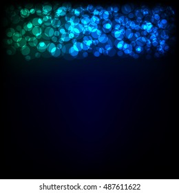 Abstract bokeh background, bright night wallpaper with copy space, vector