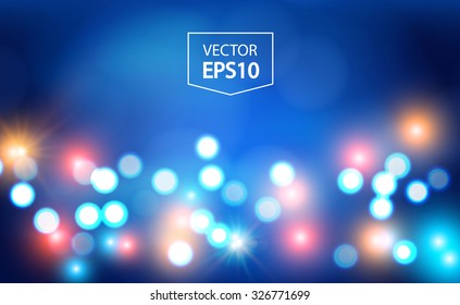 Abstract bokeh background. Christmas lights. Vector illustration