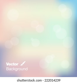 Abstract bokeh background. Abstract colorful background with brush icon. Vector. 