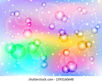 Abstract bokeh background. Festive glare and lights on a colorful rainbow background. Beautiful background in pastel colors.