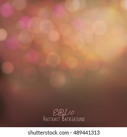 Abstract bokeh background. Festive lights. Vector illustration, eps10