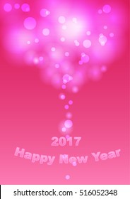 Abstract Bokeh background Happy New Year 2017 , vector illustrator.