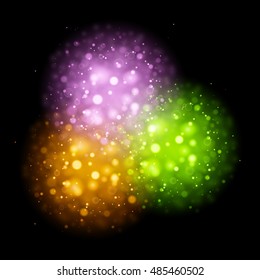 Abstract bokeh background. Isolated on black background. Vector illustration.