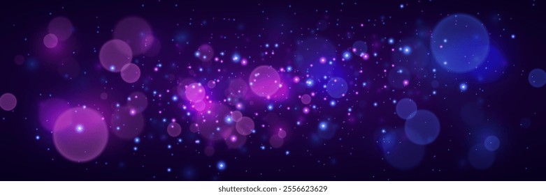 Abstract bokeh background light light effect. Shiny effect of dust particles and light fog.