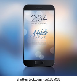 Abstract Bokeh Background for Mobile Theme : Vector Illustration