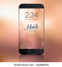 Abstract Bokeh Background for Mobile Theme : Vector Illustration
