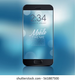 Abstract Bokeh Background for Mobile Theme : Vector Illustration