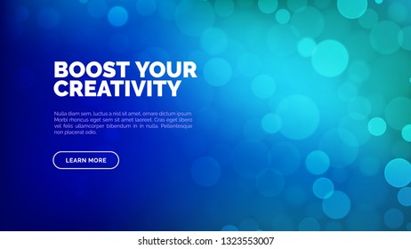 Abstract bokeh background, multicolor defocused lights, landing page for web, vector illustration