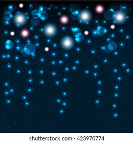 Abstract bokeh background with shining particles. Vector illustration