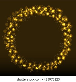 Abstract bokeh background with shining particles. Vector illustration