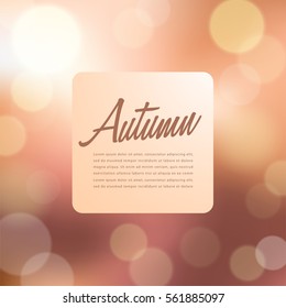 Abstract Bokeh Background : Vector Illustration