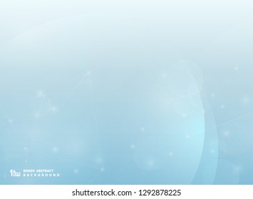 Abstract bokeh blue background with technology line blur. vector eps10