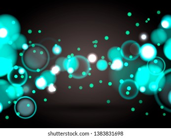 Abstract bokeh blue background.  Vector illustration for card or poster