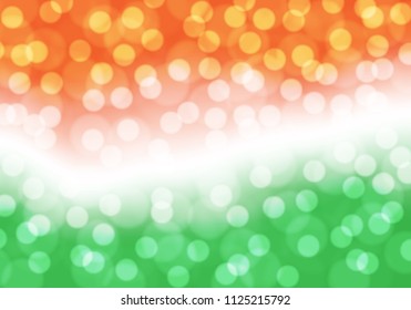 Abstract bokeh blue on orange white green background vector illustration. 