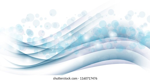 abstract bokeh. blue waves on a white background. Vektor. EPS10.