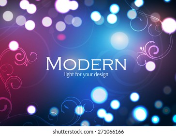 Abstract bokeh blur background with swirls. Beauty design. Vector illustration
