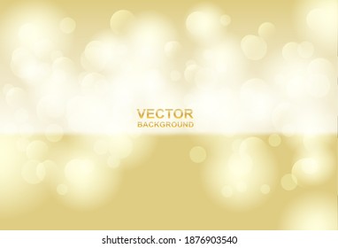 Resumen. la luz borrosa de bokeh sobre el fondo dorado. vector.