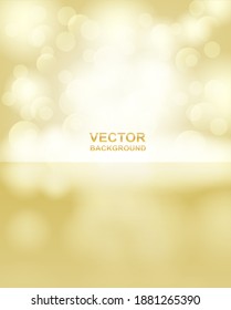 Resumen. la luz borrosa de bokeh sobre el fondo dorado. vector.